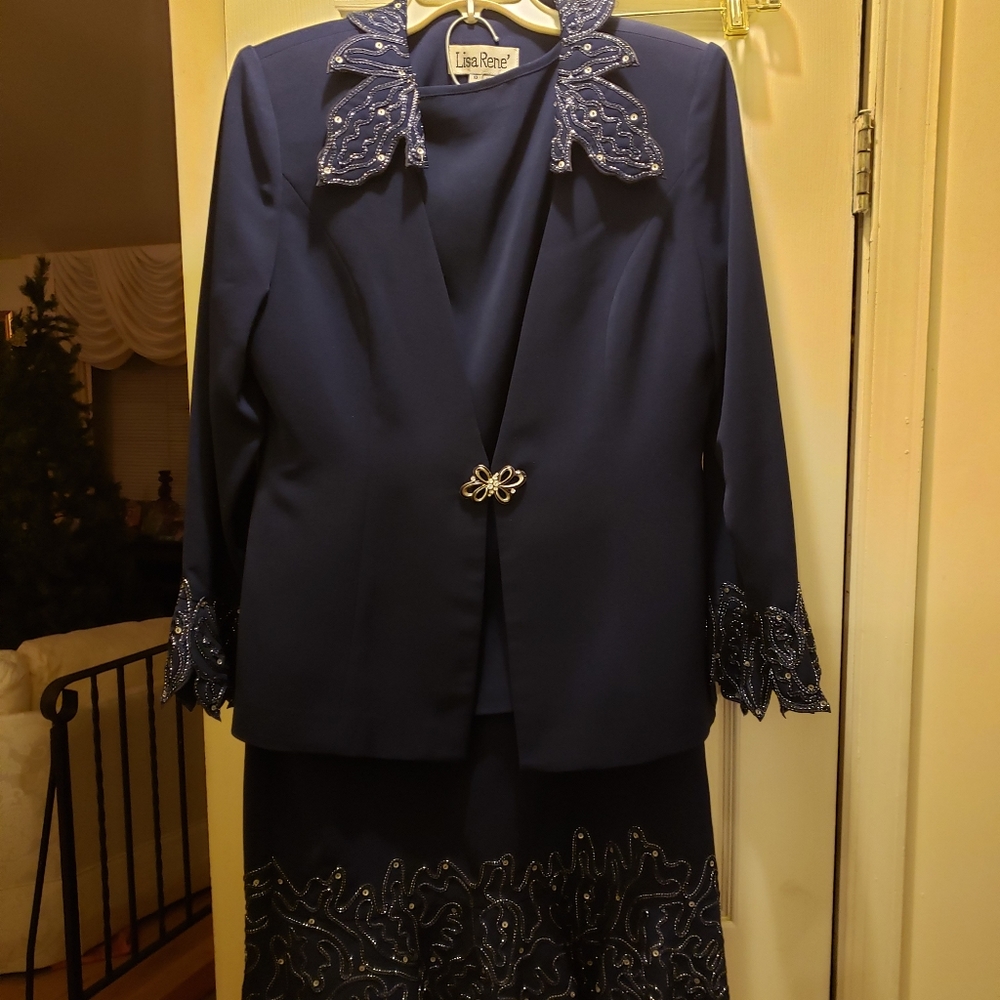 Navy blue Lisa Renée suit